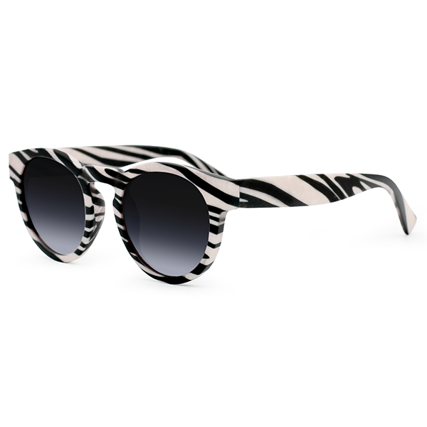 Chelsea Zebra Sunglasses Subtle Gradient Round Frames