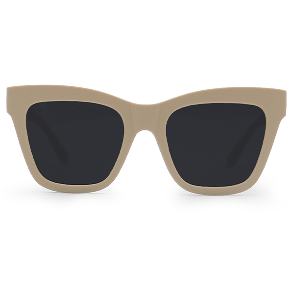 Cosmo Nude Square Cat Eye Sunglasses Matte Rubber Frames