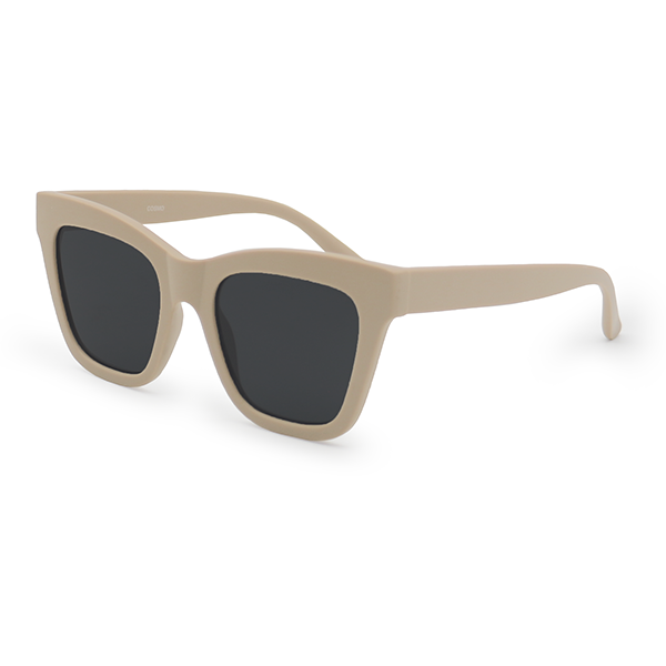 Cosmo Nude Square Cat Eye Sunglasses Matte Rubber Frames