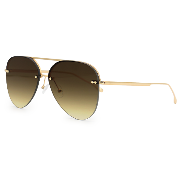 Smaller Megan 2 Olive Metal Aviator Sunglasses Gold Frame