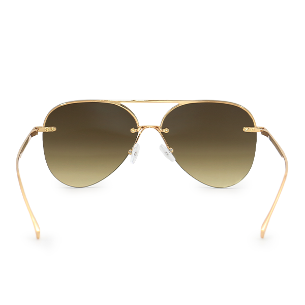 Smaller Megan 2 Olive Metal Aviator Sunglasses Gold Frame