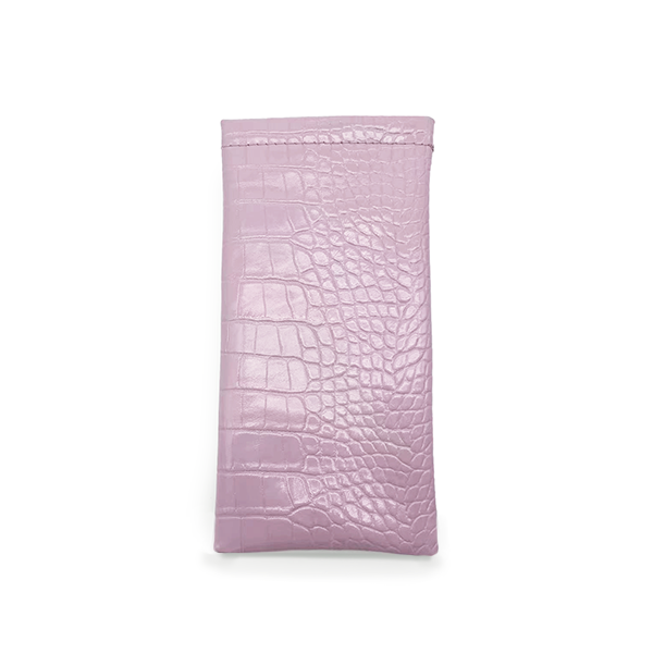 Lilac Faux Croco Soft Pouch Cosmetic Bag Organizer TopFoxx