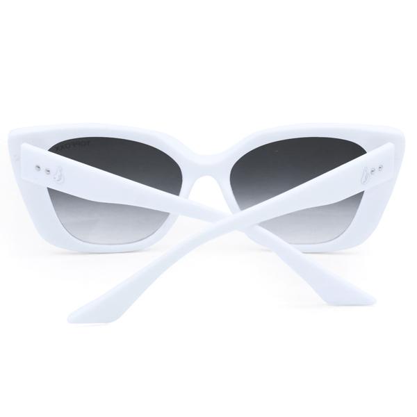 Sustainable Sophia White Cat Eye Sunglasses With Gradient
