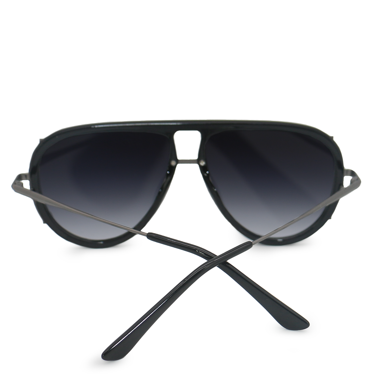Ivy Luxe Black Tangle Free Round Aviator Sunglasses