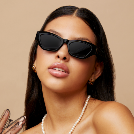 Bright As My Future Black Cat Eye Sunglasses for Women