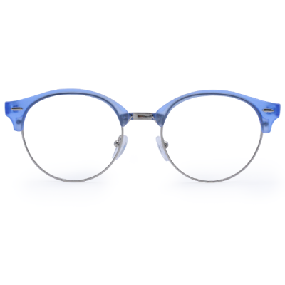 Harper Icy Blue Retro Round Frames With Metal Rims Matte