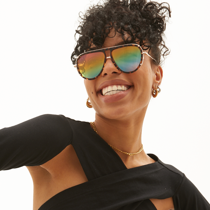 Ivy Luxe Pride Tangle Free Round Aviator Sunglasses Edition