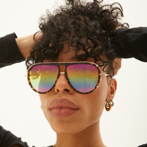 Ivy Luxe Pride Tangle Free Round Aviator Sunglasses Edition
