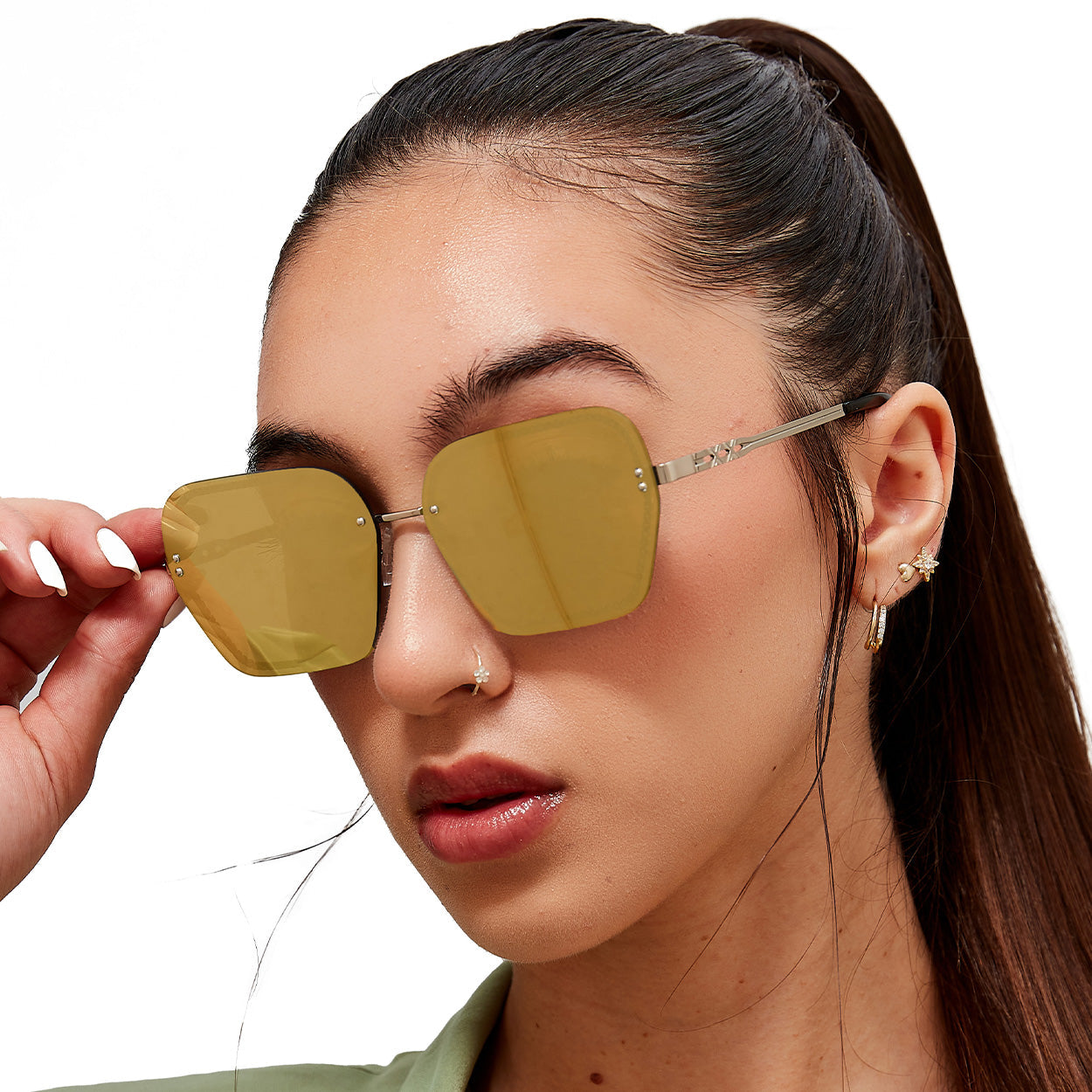 Chain Reaction Mirrored Gold Sunglasses TopFoxx Pro