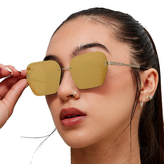 Chain Reaction Mirrored Gold Sunglasses TopFoxx Pro