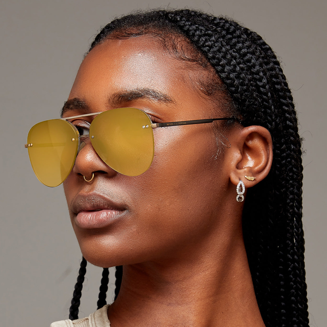 Smaller Megan 2 Mirrored Bronze Aviator Sunglasses