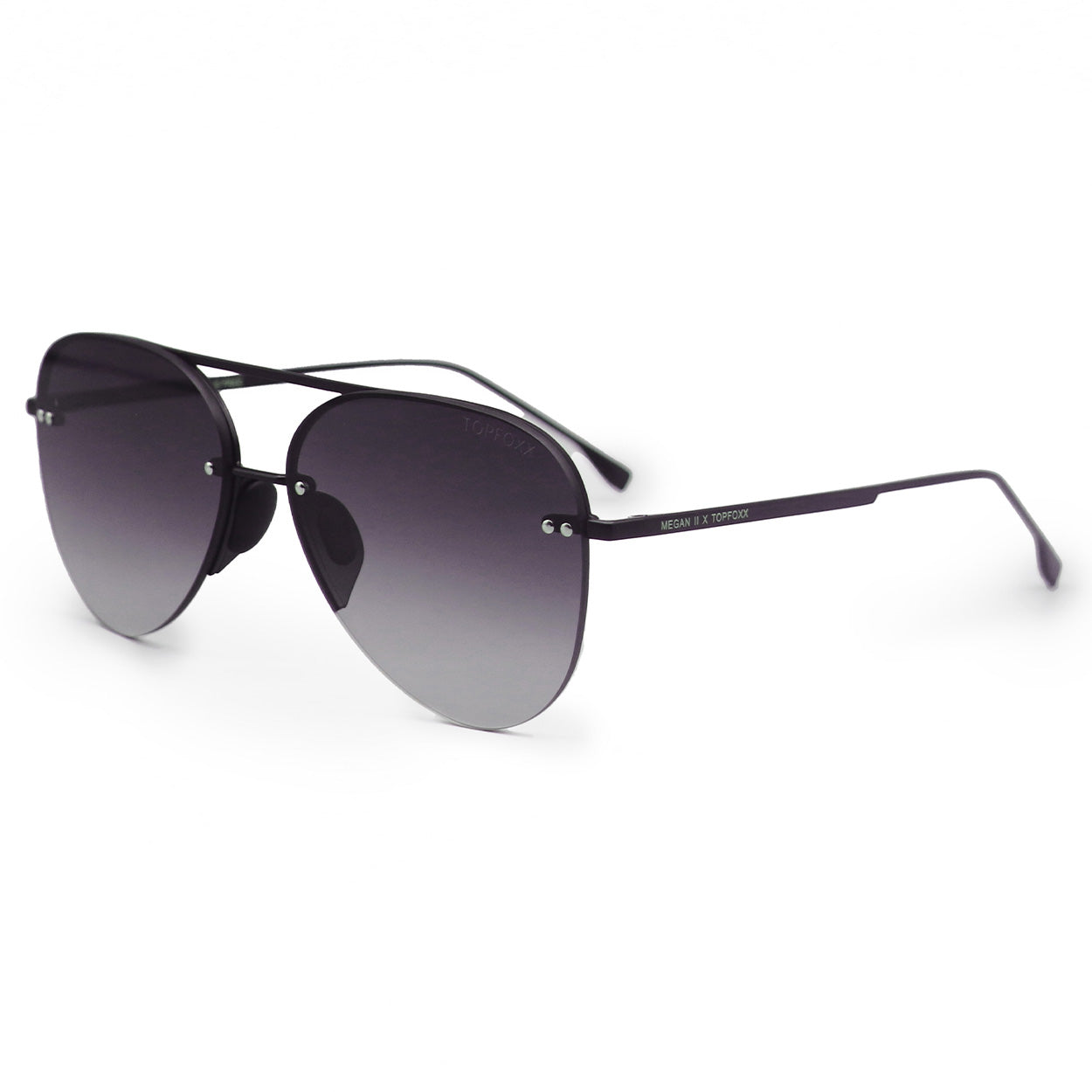 Smaller Megan 2 Faded Black Tangle Free Aviator Sunglasses