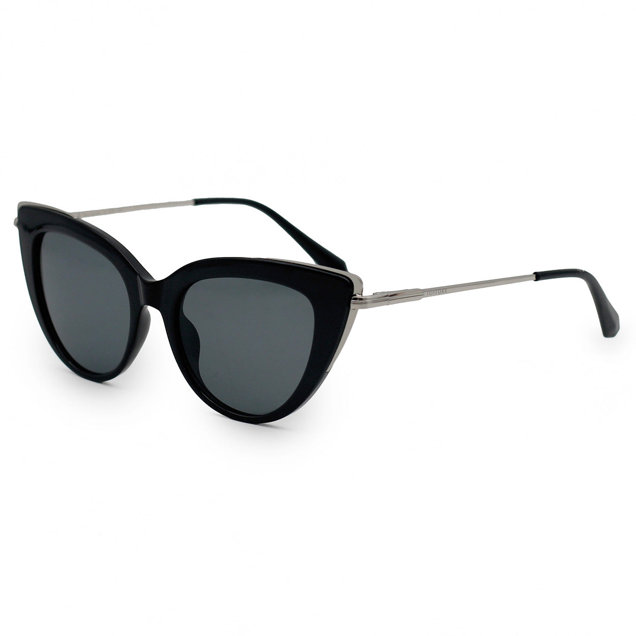 Too Focused Black Oversize Cat Eye Sunglasses UV 400