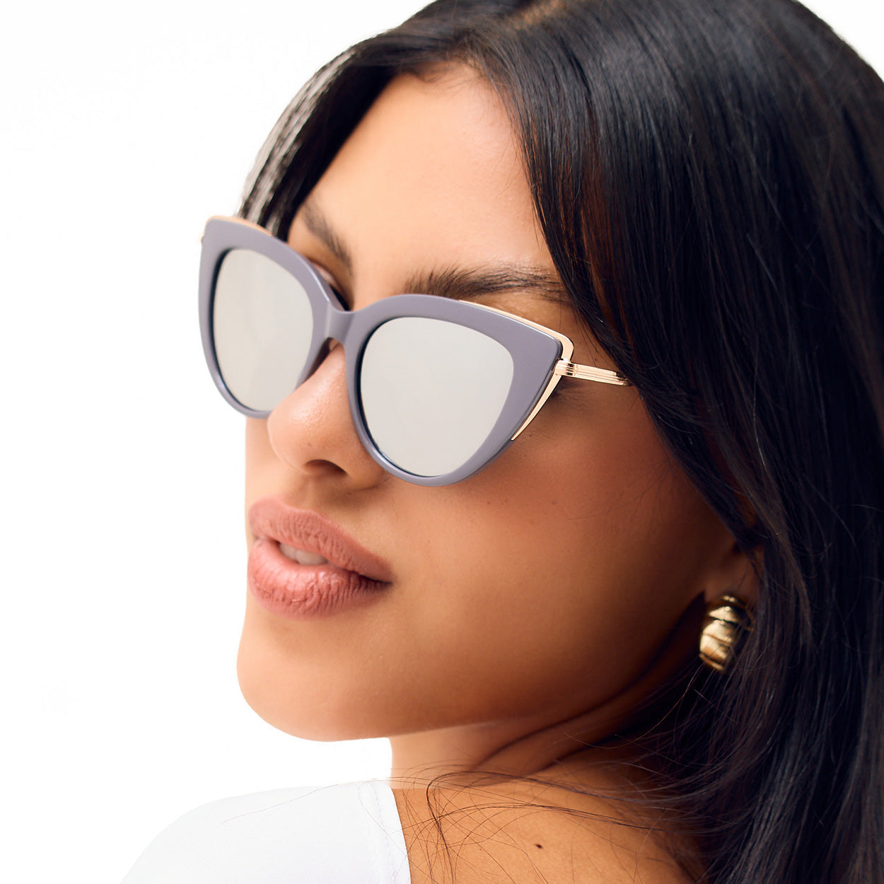 Too Focused Lavender Cat Eye Sunglasses UV 400 Oversize