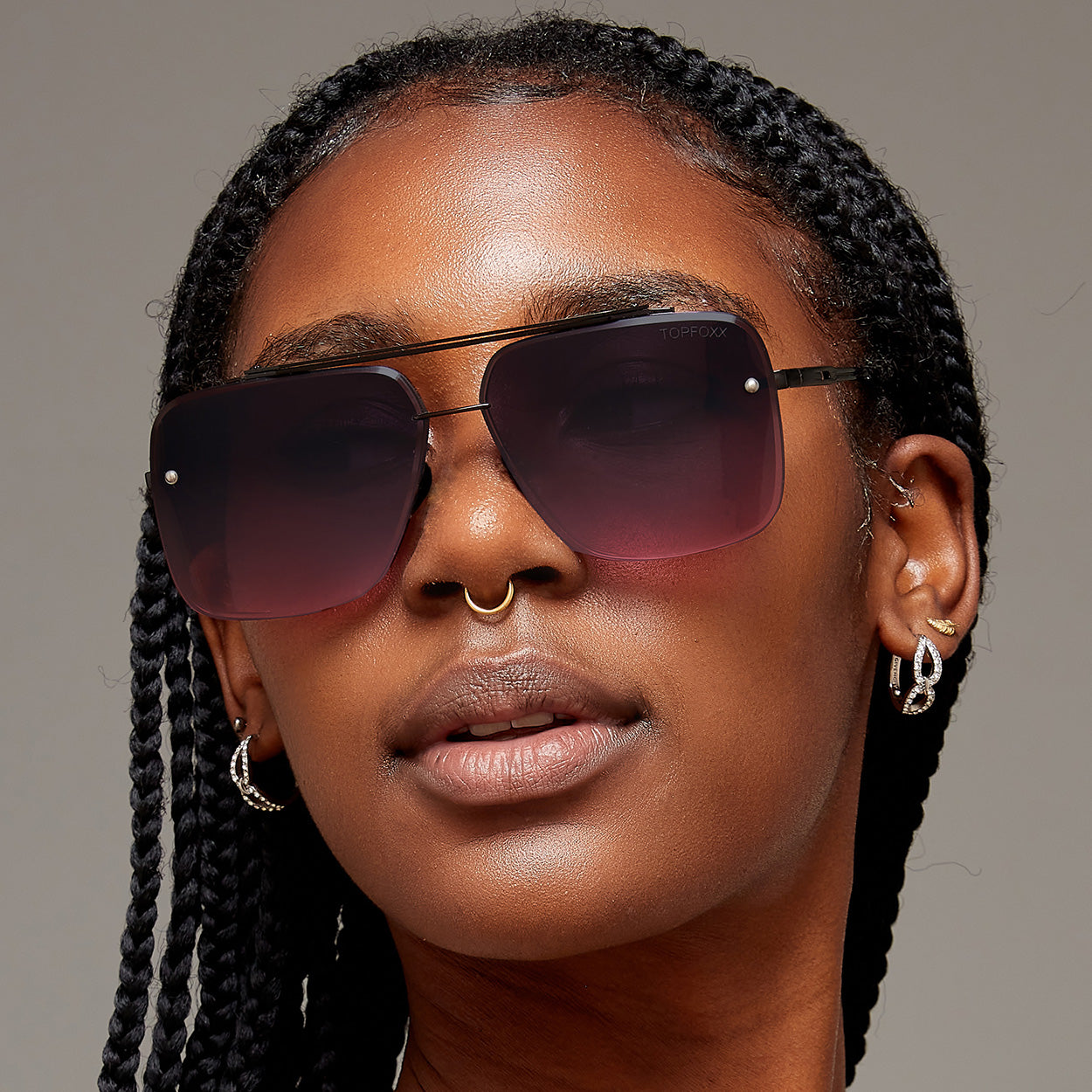 Bella Faded Purple And Pink Tangle Free Aviator Sunglasses