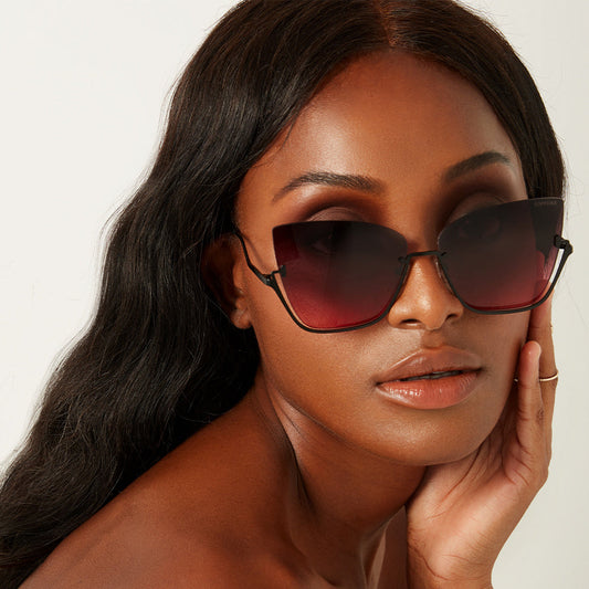 Vixen Ruby Rimless Metal Cateye Sunglasses Raya X TopFoxx