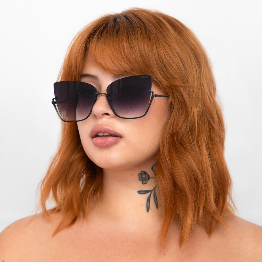 Vixen Black Lens Cat Eye Sunglasses By TopFoxx Raya