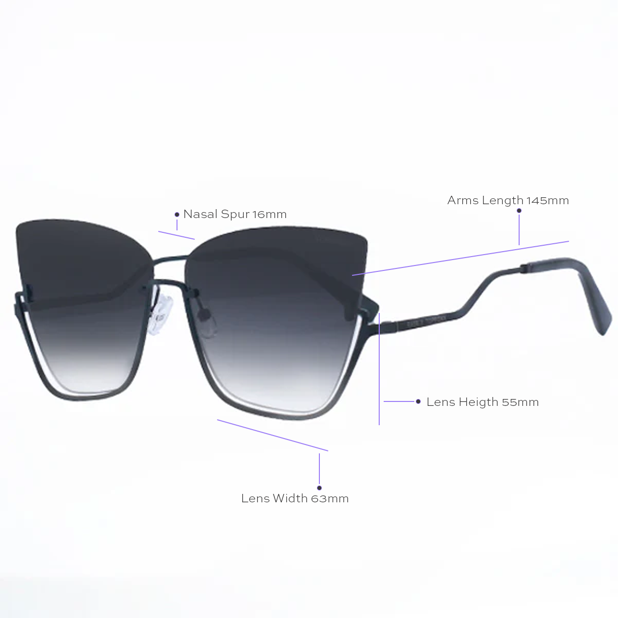 Vixen Black Lens Cat Eye Sunglasses By TopFoxx Raya