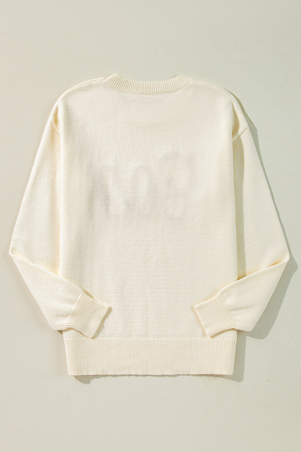 Orange Halloween Boo Drop Shoulder Knit Sweater Cozy Warm