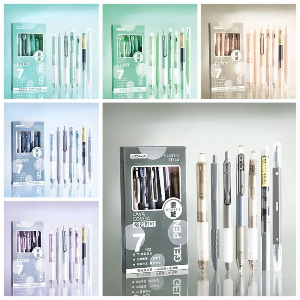 7Pcs/Set Kawaii Pens Quick-Drying Ink Pen School Supplies Ballpoint Pen Back to School Stationery