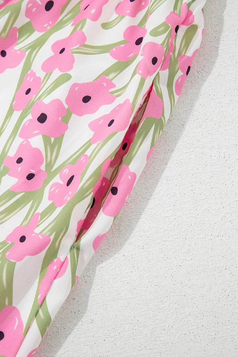 Get ready to bloom in our stunning Pink Floral Maxi Dress with Ruffled Straps! 🌸✨ Perfect for any occasion! #FashionGoals #MaxiDressMagic