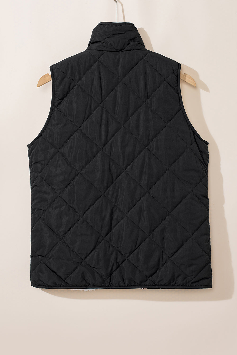 Pink Zip Up Fleece Lined Quilted Vest Coat Warm For Women