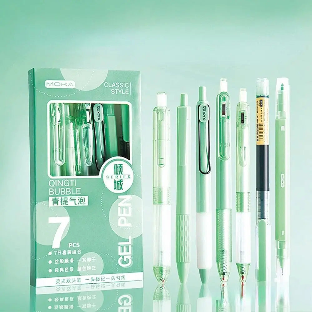 7Pcs/Set Kawaii Pens Quick-Drying Ink Pen School Supplies Ballpoint Pen Back to School Stationery