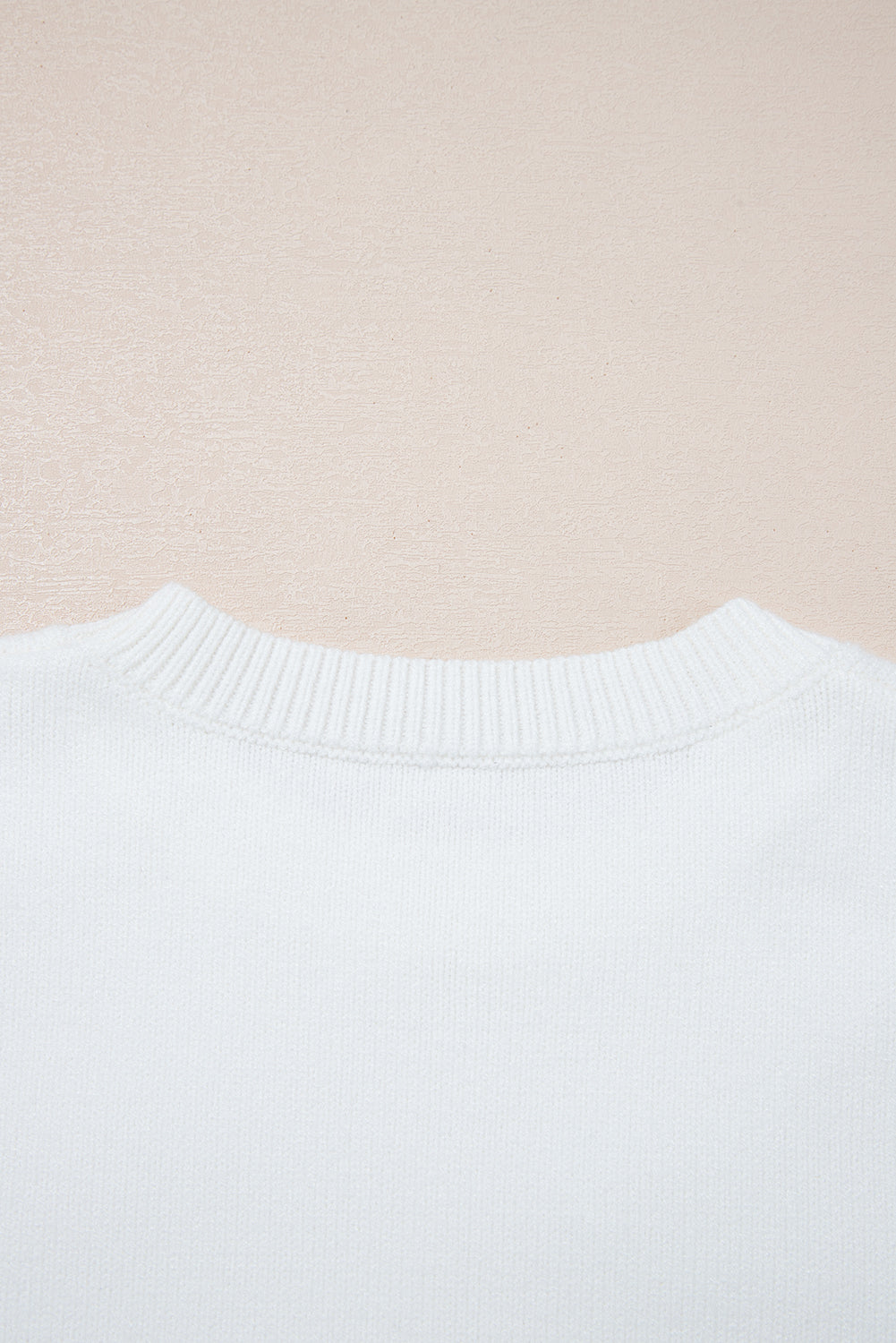White Tinsel Knit Sweater With Horseshoe Star Pattern