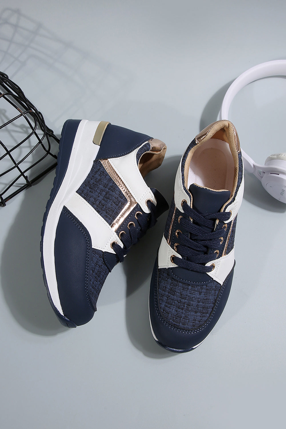 Sail Blue Lace Up Sneakers For All Day Comfort And Style- Preorder now- Ships 9/16