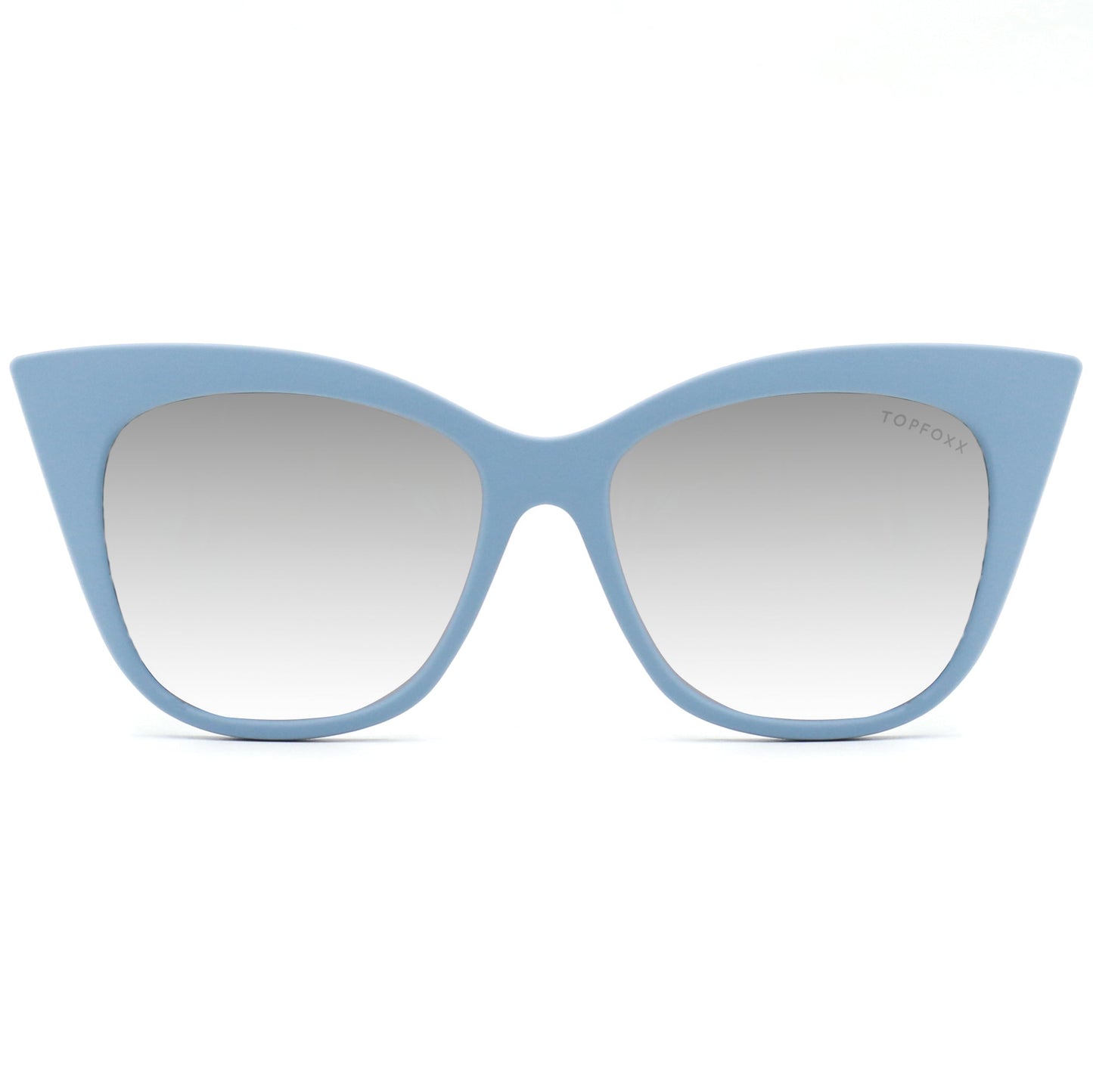 Venice Cateye Glasses Blue Frame Silver Lens One Size