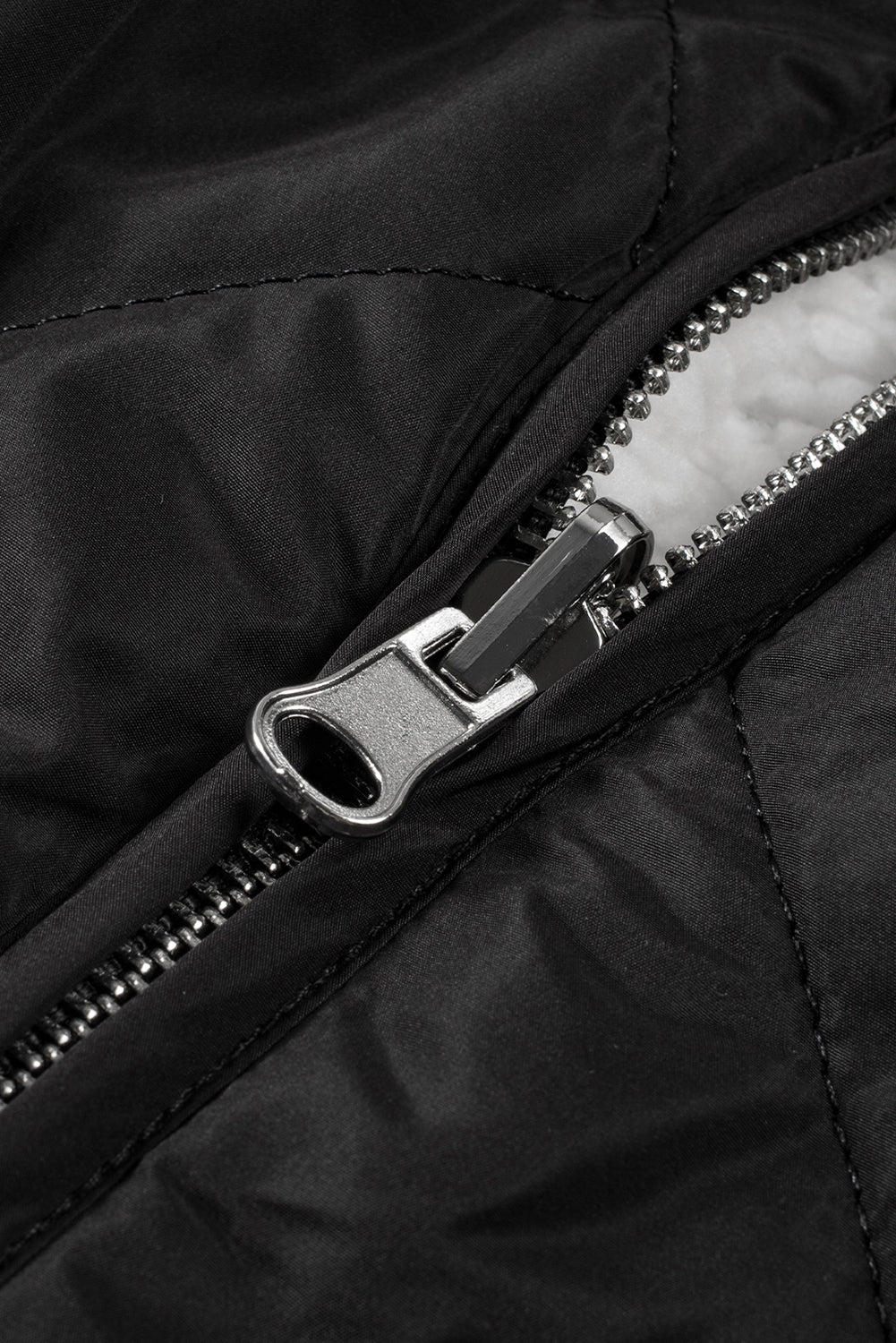 Pink Zip Up Fleece Lined Quilted Vest Coat Warm For Women