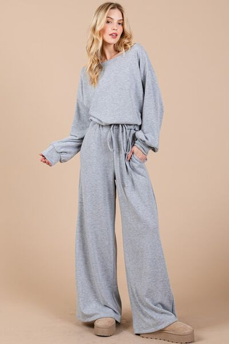 Transform Your Look with the Ces Femme Long Sleeve Boat Neck Jumpsuit – Your Ultimate Style Statement!