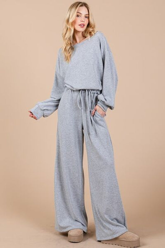 Transform Your Look with the Ces Femme Long Sleeve Boat Neck Jumpsuit – Your Ultimate Style Statement!
