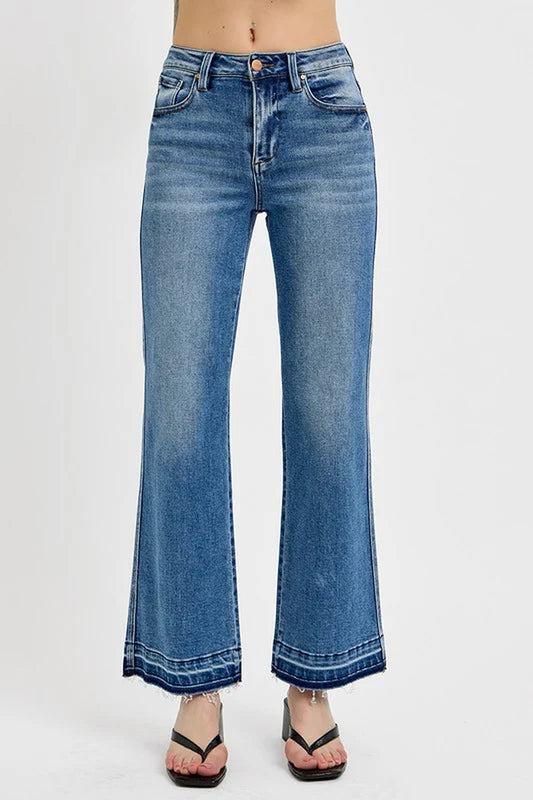 Step up your style game with RISEN Full Size Raw Hem Ankle Bootcut Jeans - Perfect for Plus Size Fashionistas! 🌟👖 #PlusSizeFashion #BootcutJeans