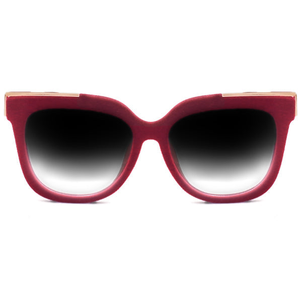 Coco Red Velvet Frame Black Lens Wayfarer Sunglasses