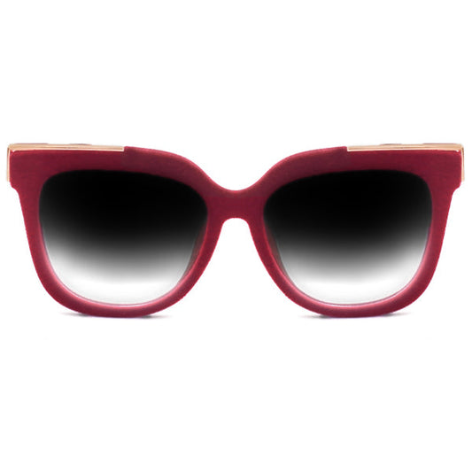 Coco Red Velvet Frame Black Lens Wayfarer Sunglasses