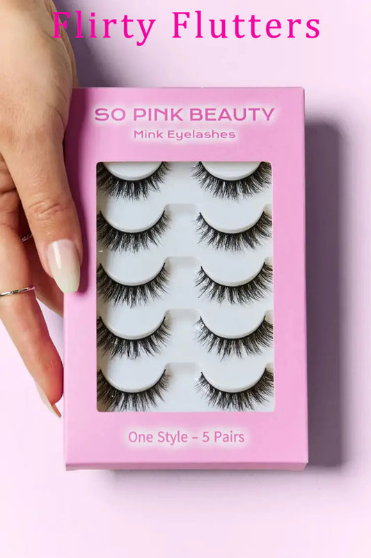 Get Glam with SO PINK BEAUTY Mink Eyelashes - 5 Pairs of Stunning Lashes!