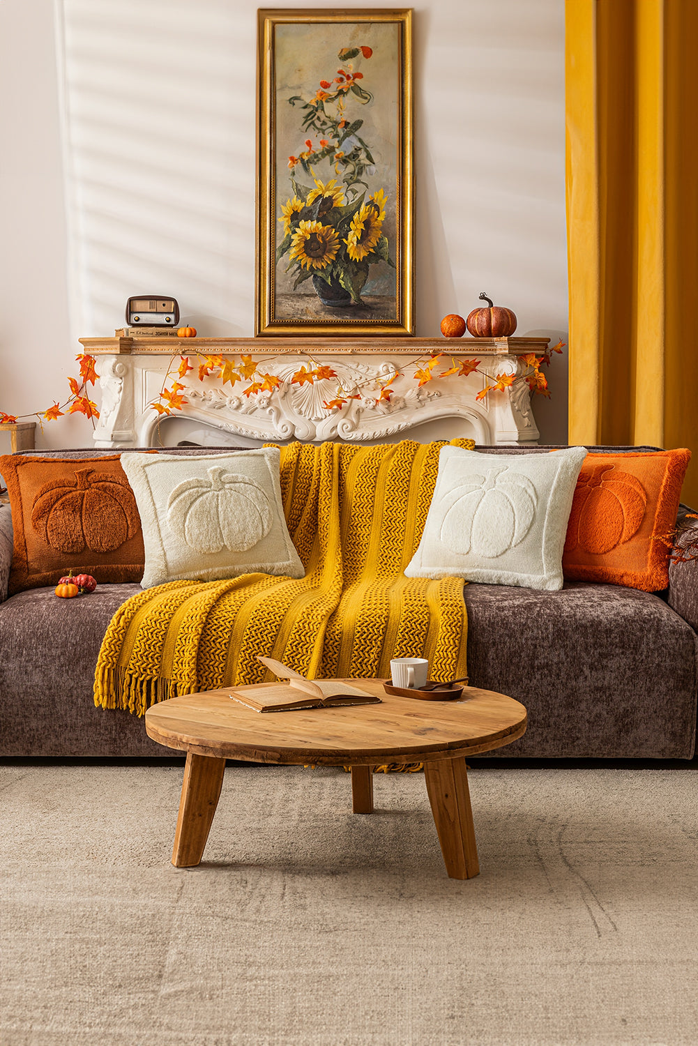 Orange Plush Textured Pumpkin Pillowcase Made From Terylene