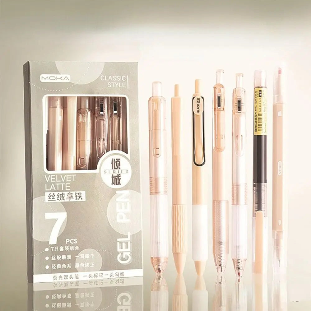 7Pcs/Set Kawaii Pens Quick-Drying Ink Pen School Supplies Ballpoint Pen Back to School Stationery