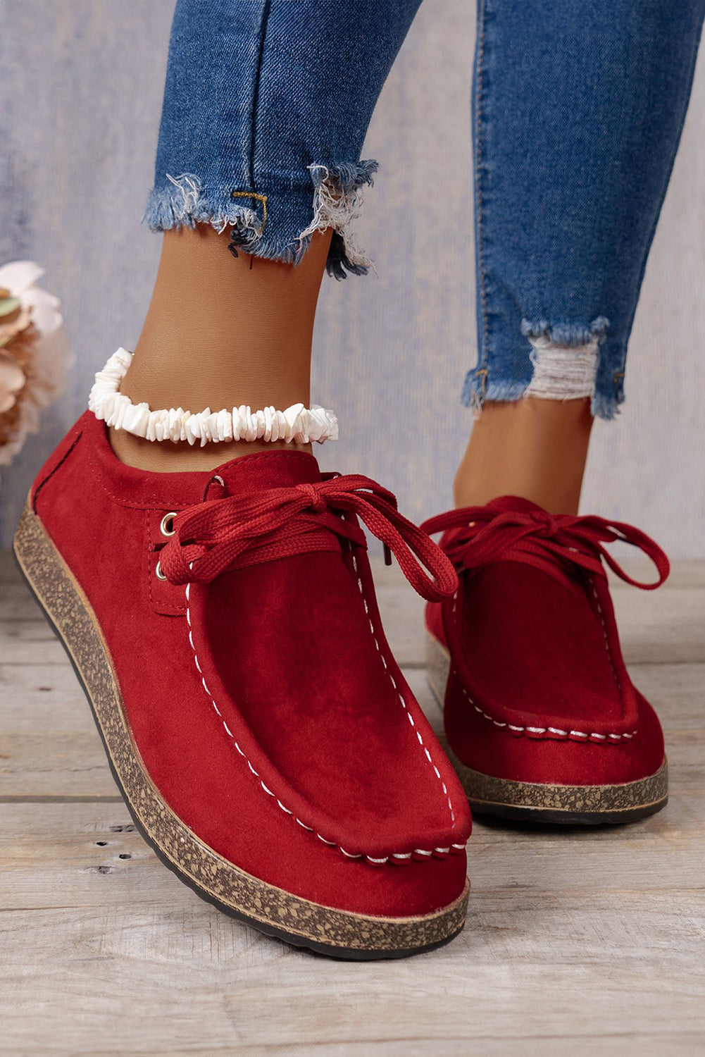 Coffee Suede Lace Up Casual Shoes For Everyday Style