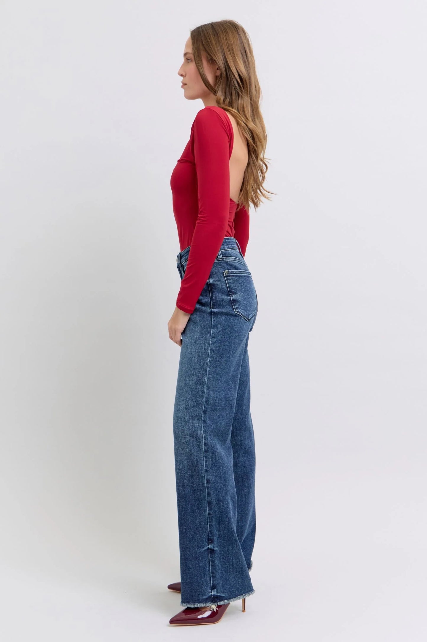 Rock your style with Judy Blue's Full Size Raw Hem Mid Rise Jeans! 🛍️✨ #FashionGoals #DenimLove