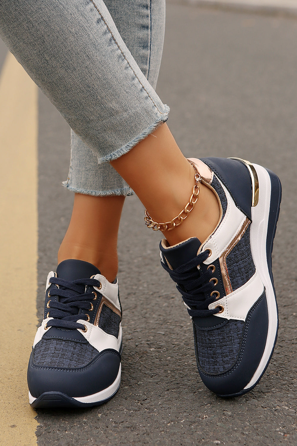 Sail Blue Lace Up Sneakers For All Day Comfort And Style- Preorder now- Ships 9/16