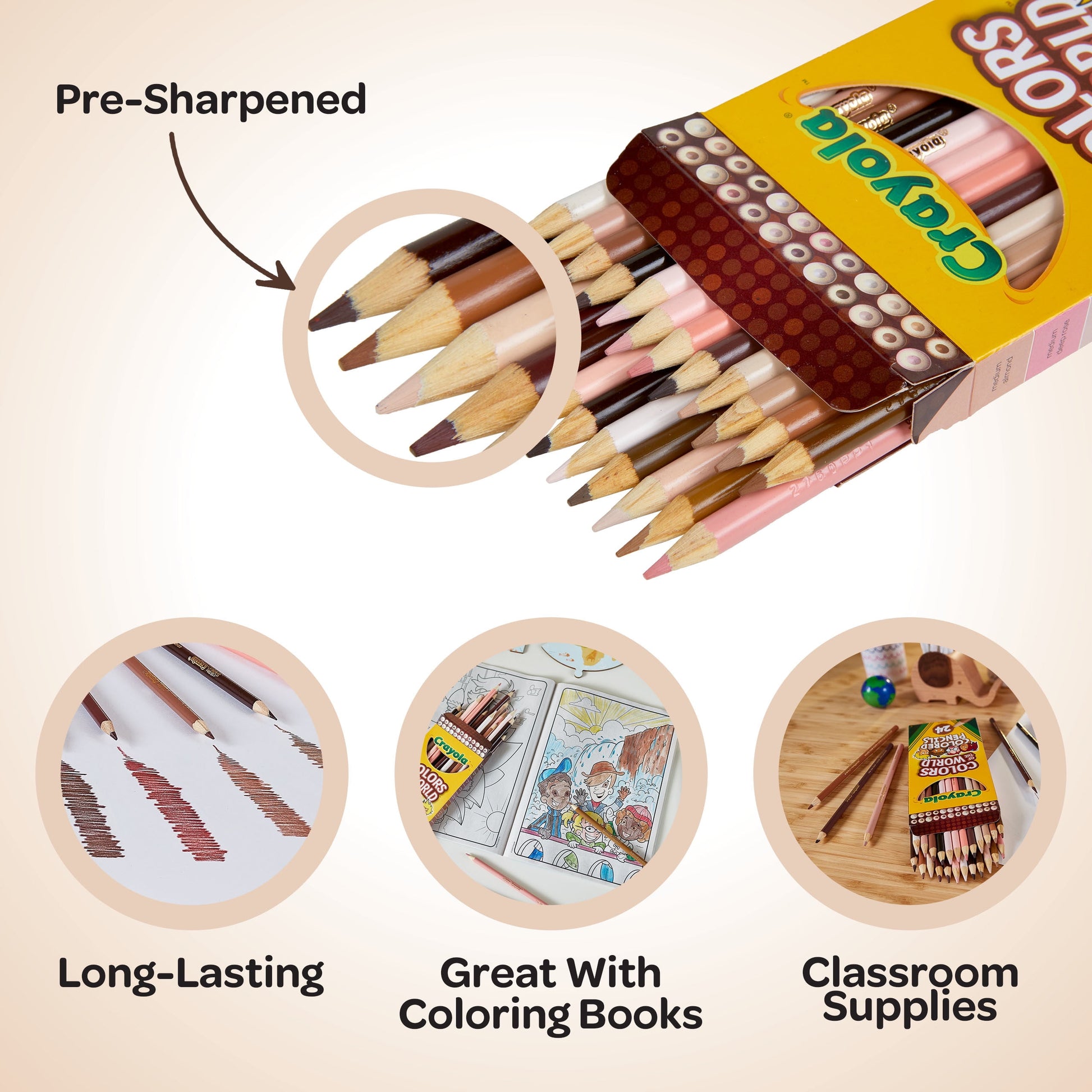 Crayola's Rainbow of Humanity Pencil Party Pack: 24 Shades for Tiny Artists and Teacher Survival Kits! 🌈✏️