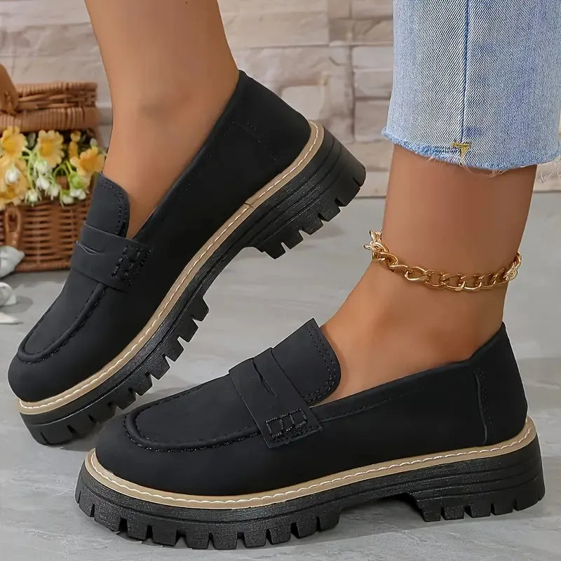 Casual Matte British Style Womens Shoes Comfortable