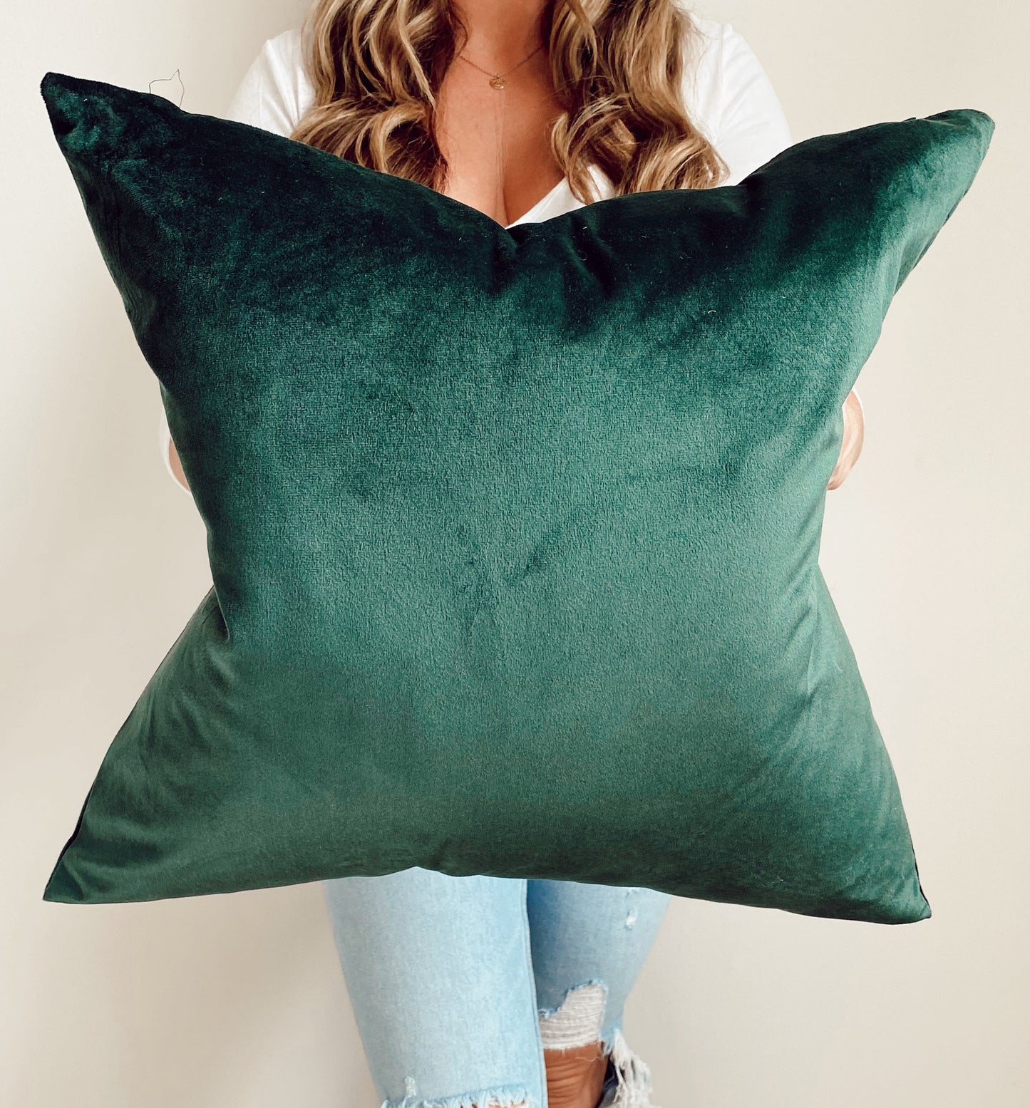 Luxor Emerald Green Velvet Pillow Cover for Holiday Decor