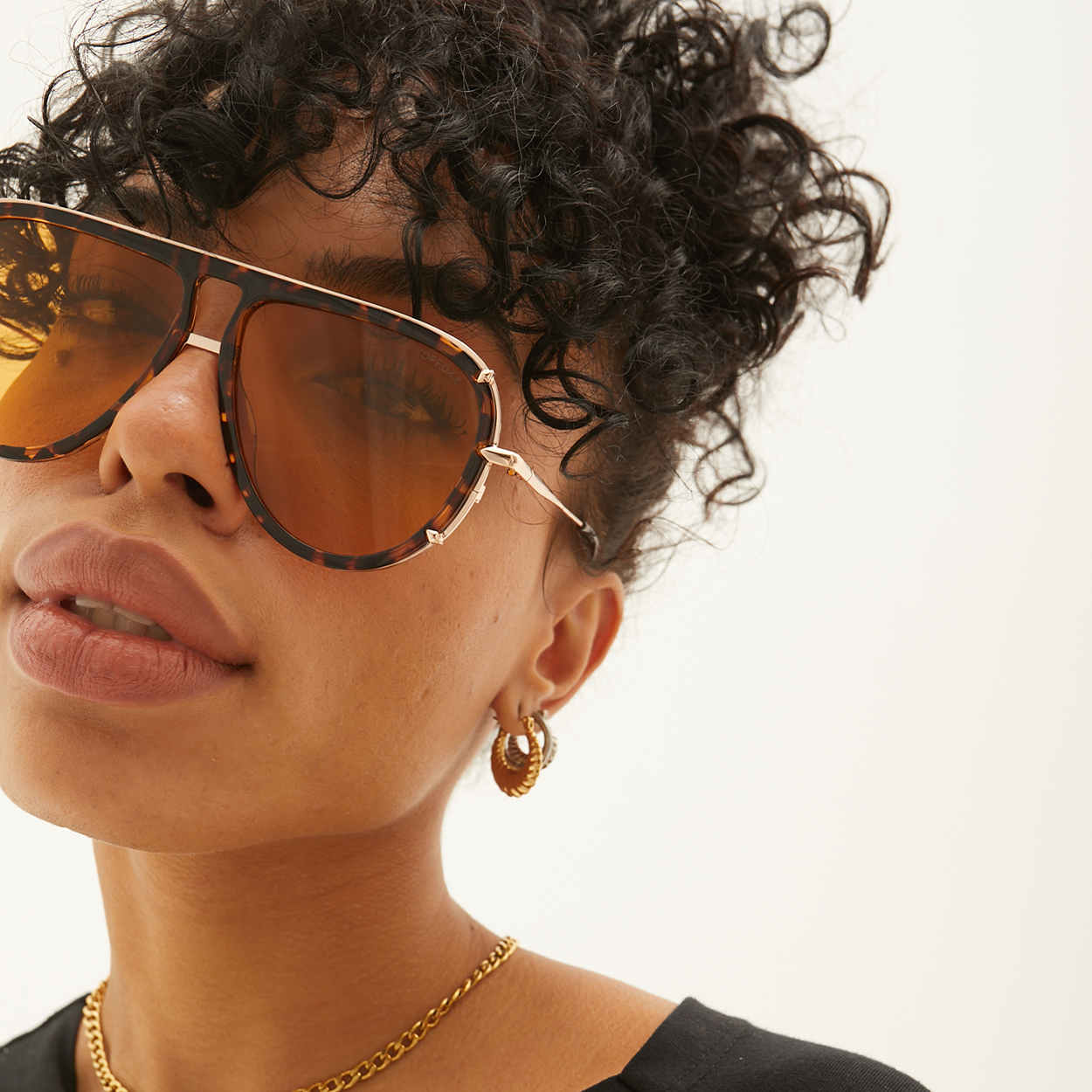 Ivy Luxe Yellow Round Tangle Free Aviator Sunglasses