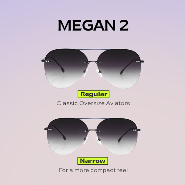 Smaller Megan 2 Faded Black Metal Aviator Sunglasses