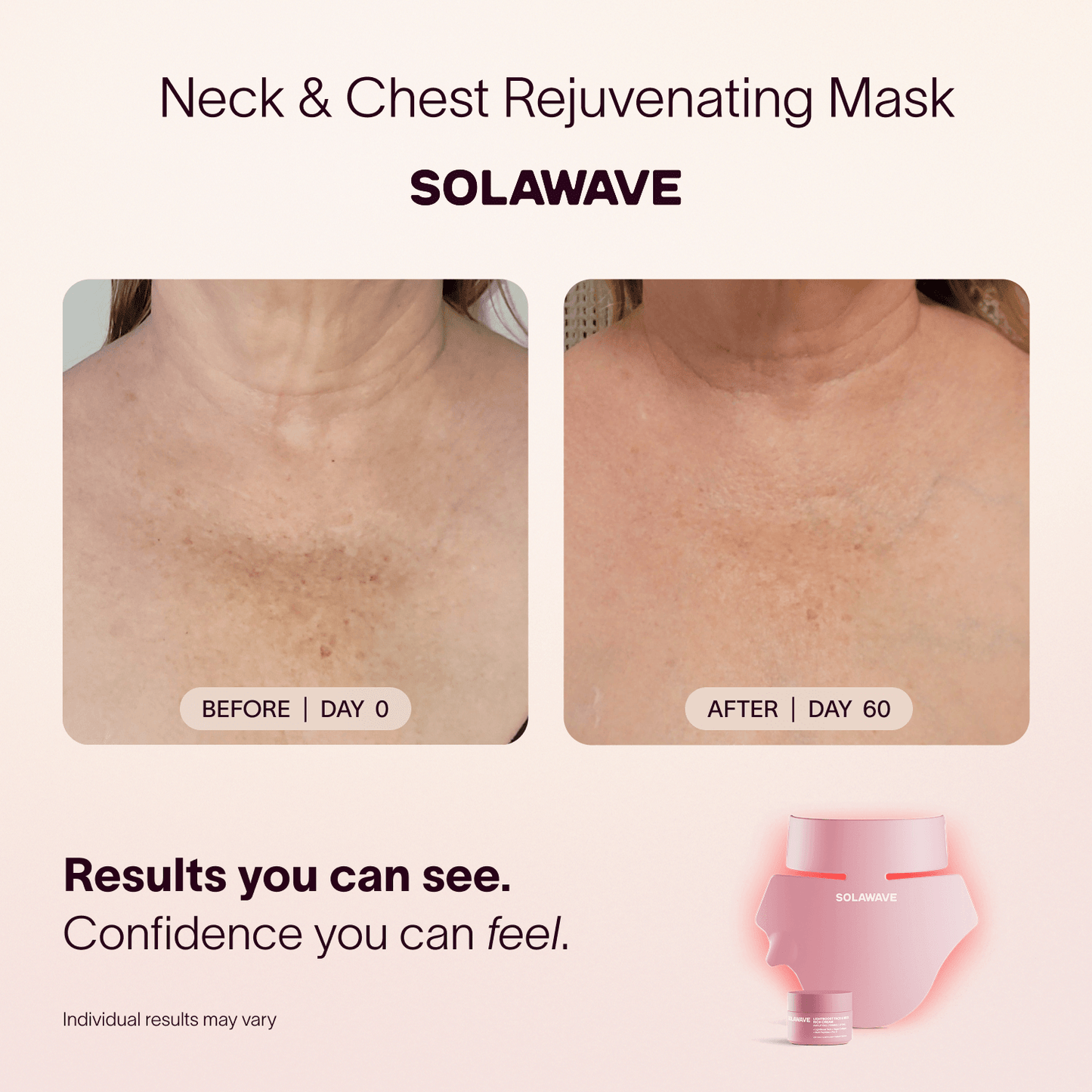Neck and Chest LED Mask with LightBoost Cream Kit Bundle