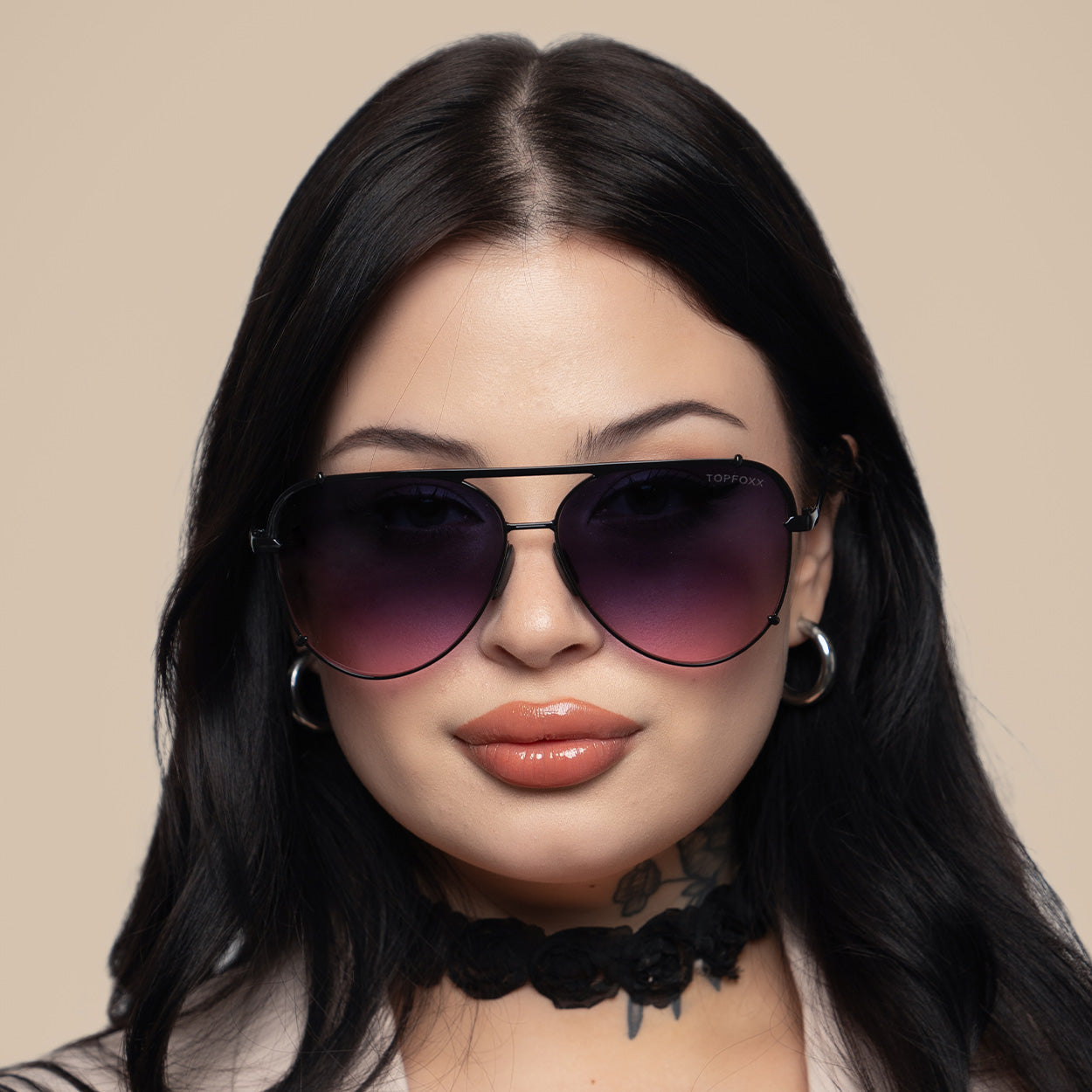 Cristina Tangle Free Aviator Sunglasses Faded Purple Pink