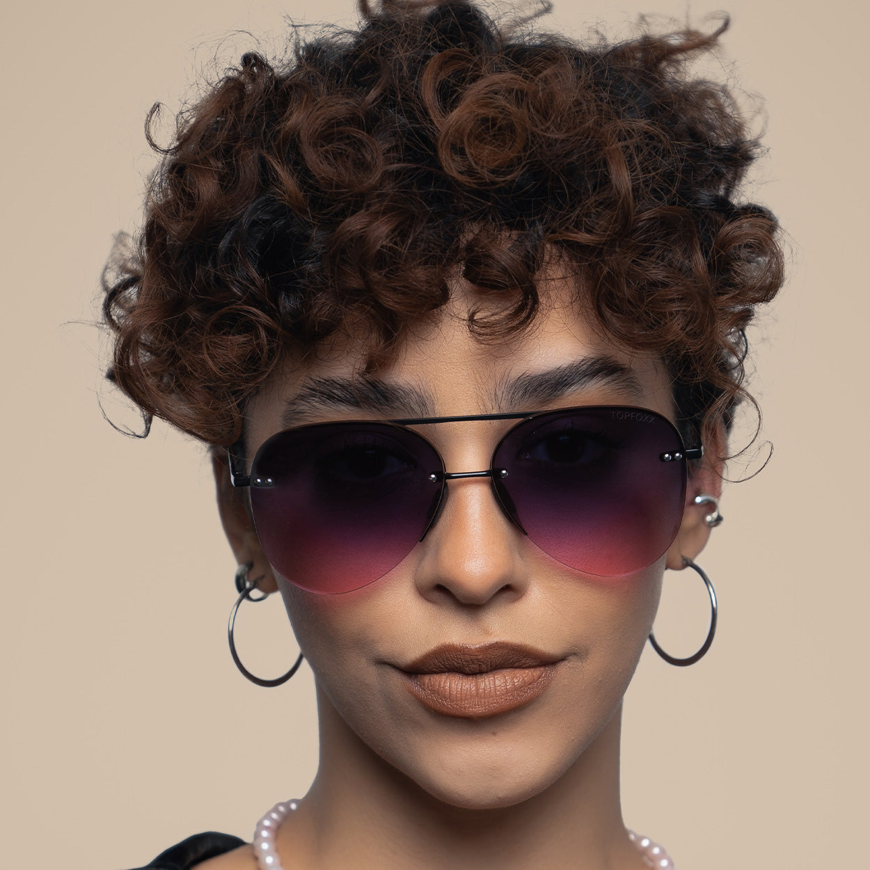 Limited Edition Megan 2 Ruby Metal Aviator Sunglasses